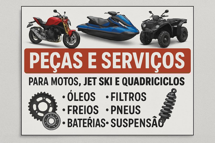 Peças e serviços para motos, jet ski e quadriciclos